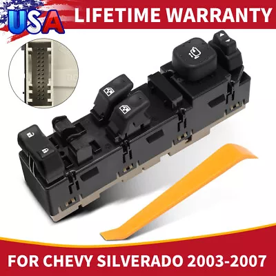 Front Left Master Power Window Switch For Chevy Silverado 1500 GMC Sierra 1500 • $95.99
