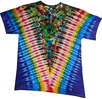 T Shirt Tie Dye Rainbow V  All Sizes  Hand Crafted In The UK • £18.75