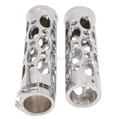 Chrome 1  Handle Bar Hand Grips For Kawasaki Vulcan VN 900 B C D Classic Custom • $29.93