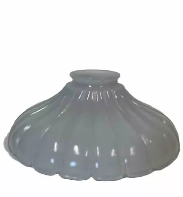 Vintage Milk Glass Lamp Shade White Ribbed Light Scallop Clam • $39.91