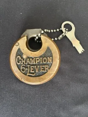 Vintage Miller Champion 6 Lever Lock W/key Stamped Miller On Back Of Lock/ Works • $50