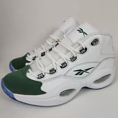 Reebok Classics Question Mid Sz 7.5 White Green Allen Iverson Basketball ID6690 • $69.95