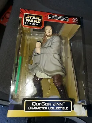 Star Wars Episode I QUI-GON JINN CHARACTER COLLECTIBLE 9  W/ Glowing Lightsaber • $41.01