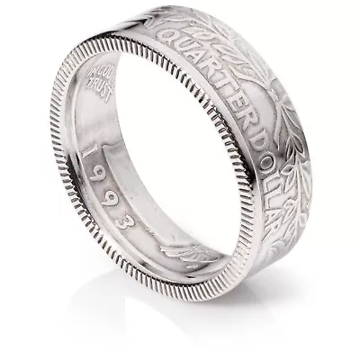 Silver Quarter Coin Ring - 1992-1998 -  Tails  - Polished Finish • $45