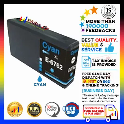 1x Non-OEM 676XL Ink Alternative For Epson WorkForce Pro WP4530 WP4540 - CYAN  • $14.30