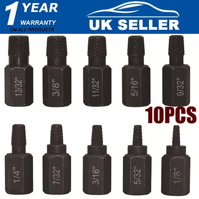 10PCS Screw Extractor Easy Out Drill Bits Broken Damaged Bolt Stud Remover Set • £10.39