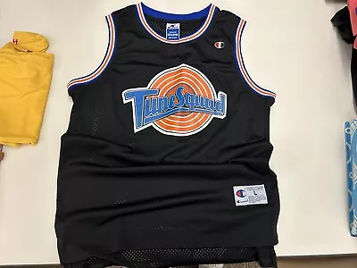 Champion Mens Black Orange Blue Tune Squad Michael Jordan 23 NBA Jersey Size Lat • $25