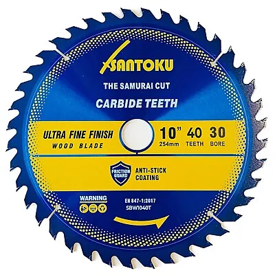 $28.99 • Buy Santoku 10  (254mm) X 40Teeth WOOD Cutting Circular Saw Blade Fine-Finish