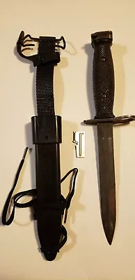 Genuine Us Military Vietnam Era M-7 Boc Bayonet And M10 Scabbard With P38 Opener • $75