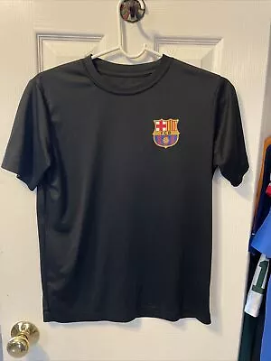 Lionel Messi Football Club Barcelona FCB Boys Black Shirt Size Large • $15