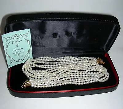 Vintage Mikado Multi Strand Torsade Freshwater Seed Pearl Necklace 19  • $99