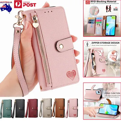 For OPPO A78 A17 A5 Find X5 Reno8 Pro Lite Zipper Case Leather Wallet Flip Cover • $19.29