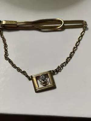 Vtg Swank Tie Chain Clip Gold Tone Menswear Accessory Elks • $15