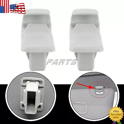 2X Sun Visor Holder Clip Grey MR654343 For Mitsubishi Lancer Outlander Sport ASX • $7.99