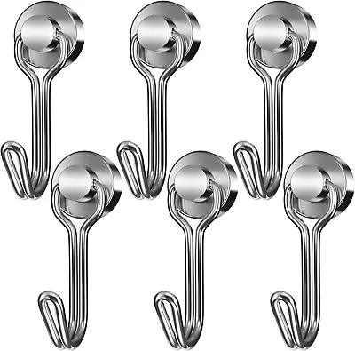 6 Pack Swivel Swing Magnetic Hook 30LBS Heavy Duty Magnetic Hooks Strong Neodymi • $7.64