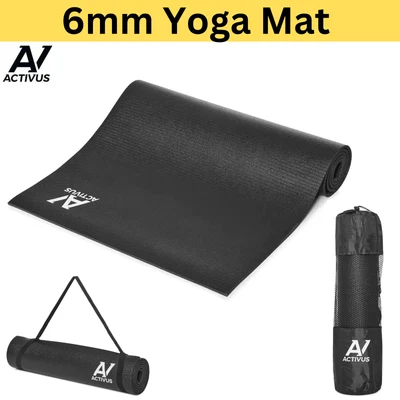 $15.46 • Buy 6mm Thick Yoga Premium Mat Pad Exercise Fitness Pilate Gym Durable Mats / Black