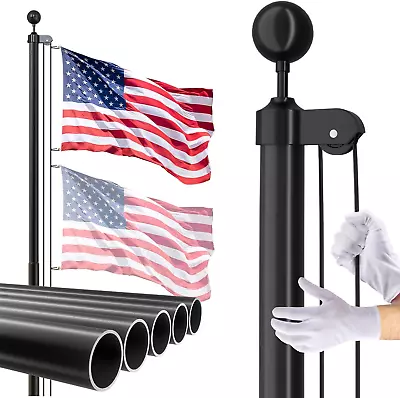 Heavy Duty Flag Pole - 16 FT Extra Thick Aluminum Flagpole Kit For Outside House • $112.96