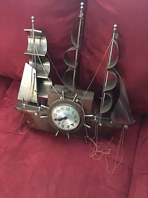 Mastercrafters Yankee Clipper Sailboat Ship Boat Self Starting Electric Clock • $80