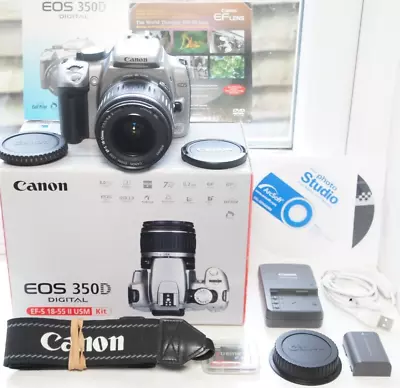 Canon EOS 350D 8.0MP Digital SLR Camera With Canon 18-55mm MKII USM Lens • £67.50