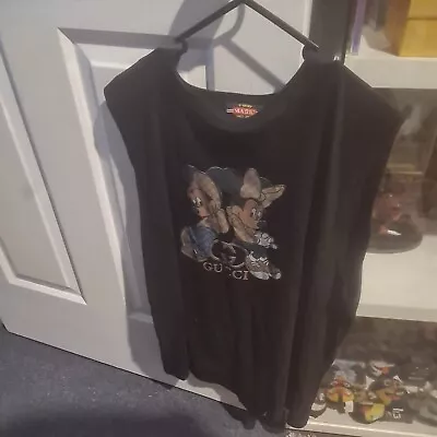 $50 • Buy Gucci Mickey Mouse Mens Xxl Black Singlet.