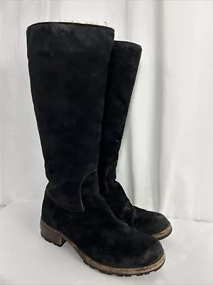 Ugg Broome Black Suede Tall Women Boots Size Usa 7 F8009g • $37.50