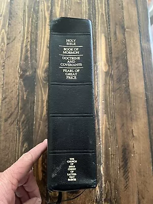 2003 Large Print Black Leather LDS Mormon Quad Scriptures Clean Pages! • $23.99