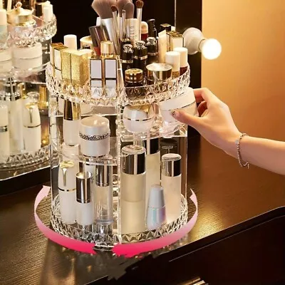 360 Rotating Makeup Organizer For Vanity High-Capacity Skincare Make Up Storage • £13.99