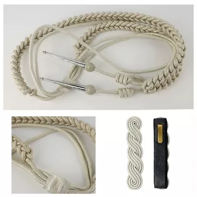 Silver Military Officer Aiguillette Epaulettes Navy Army Officer Shoulder Cord • $93