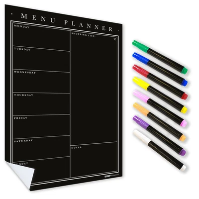 £14.95 • Buy Weekly Wall Planner Blackboard, Sticky Memo Board With Liquid Chalk Marker Pens