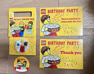 LEGO Birthday Builder Pack W/Minifigure Invitation Thank You Note And Sticker • $4.50