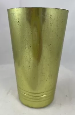 Vintage Banded 5” Gold/Yellow Aluminum Drinking Glass/Cup • $4.99