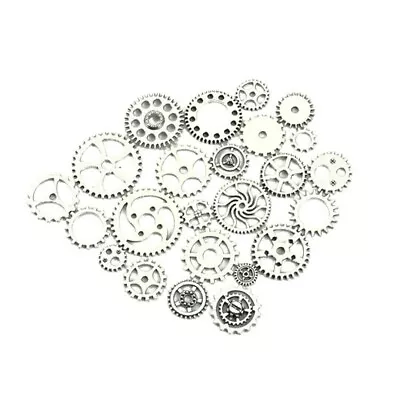 100 Grams Silver Steampunk Pieces Cogs Gears Sprockets Bead Findings Supplies • $12.99