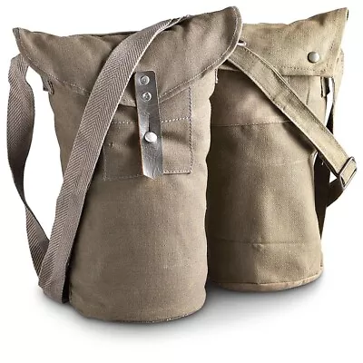 Swedish Military Canvas Gas Mask Bag Grade 1 Surplus Condition Free Shipping • $14.95