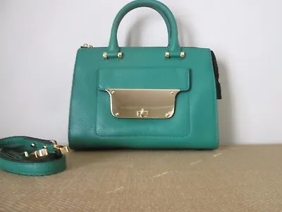MILLY Isabella Kelly Green Pebbled Small Tote Satchel W/ Crossbody Strap *$375 • $124.89