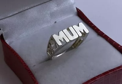 Vintage GPS Sterling Silver 925 Mum Word Scroll Shoulders Ring Size K • £28