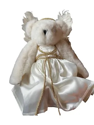 Vermont Teddy Bear Plush 15  Angel Goddess White Halo Bear Wings Feathers Athena • $19.97