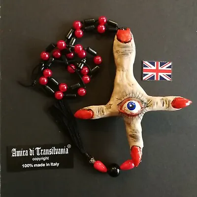 Antichrist Inverted Cross Satanic Pendant Satanist Amulet Jewelry Devil Eye Evil • £240
