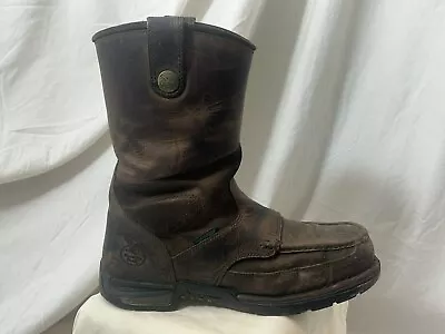 Georgia Athens Waterproof Wellington 10  Tall Boot Safety Toe Mens Sz 13 Brown • $70