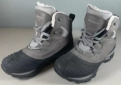 Merrell Snowbound Charcoal Womens Size 6 J55622 Opti Warm Snow Boots Gray • $49.95