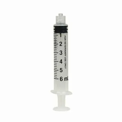 6ml Syringe Only With Luer Lock Tip Sterile Disposable Latex  2 Pack • $1