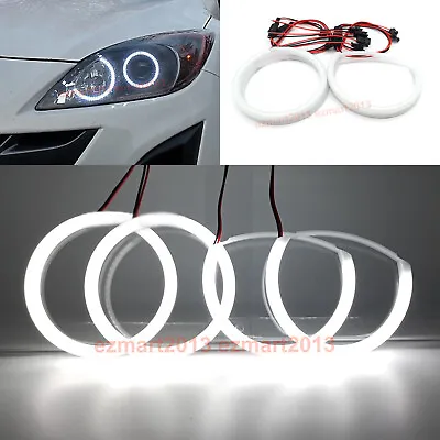 Cotton LED Halo Ring For Mazda 3 Sport 10-13 Headlight Angel Eye Demon DRL Lamp • $41.39