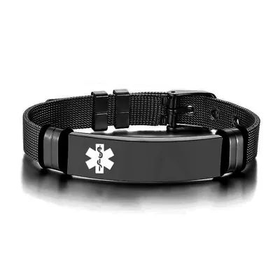 Medical Alert Bracelet Silicone Wristband Diabetes Epilepsy Stainless Steel • $11.99