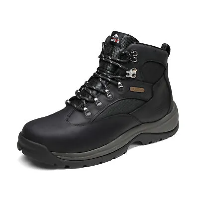 NORTIV 8 Men's Steel Toe Boots Leather Work Safety Waterproof Boots Wide Size • $59.99