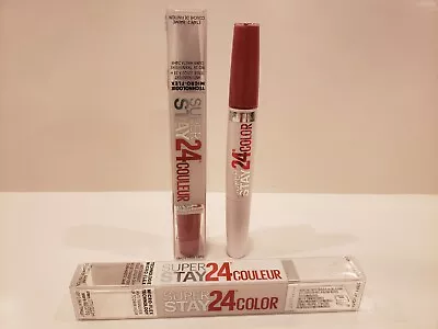 Maybelline~Lot Of 2~Super Stay 24 Color 2-Step Liquid Lipstick~#100 Very Cranber • $14.99