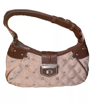 JUDITH RIPKA STANTON QUILTED JACQUARD Tan Nude Brown Monogram Shoulder BAG • $38