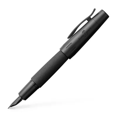 Faber-Castell E-Motion Fountain Pen In Pure Black - Broad Point - NEW In Box • $205