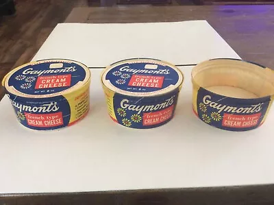 3 Vintage Gaymonts Cream Cheese Wax Containers  • $3.99