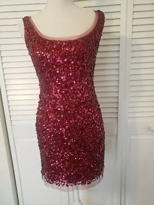 Aiden Mattox Burgundy Red Sequin Mini  Sleeveless Dress 0 • $35.99