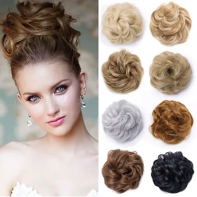 Extra Thick Culry Messy Hair Bun Peice Extensions Cover Scrunchie 100% Nartural • £8.50