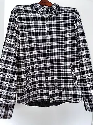 Zara Mens Long Sleeve Black And White Plaid Jacket Full Button Front Size XXL • $45